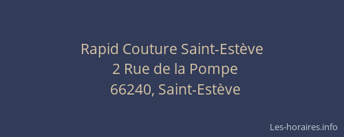 Rapid Couture Saint-Est&egrave;ve
