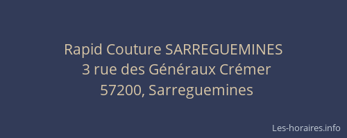 Rapid Couture SARREGUEMINES