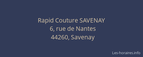 Rapid Couture SAVENAY