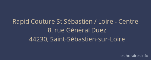 Rapid Couture St Sébastien / Loire - Centre