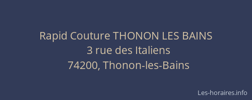Rapid Couture THONON LES BAINS
