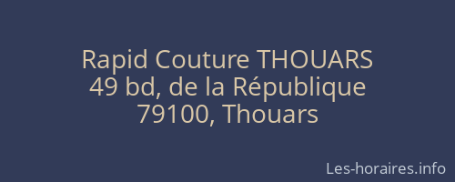 Rapid Couture THOUARS