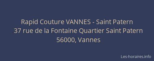 Rapid Couture VANNES - Saint Patern