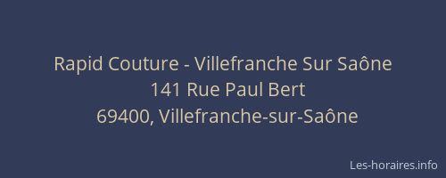 Rapid Couture - Villefranche Sur Saône