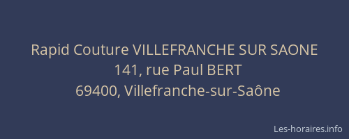 Rapid Couture VILLEFRANCHE SUR SAONE
