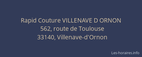 Rapid Couture VILLENAVE D ORNON