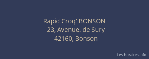 Rapid Croq' BONSON