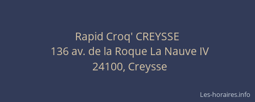 Rapid Croq' CREYSSE