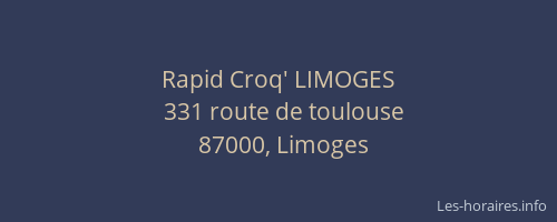 Rapid Croq' LIMOGES