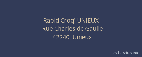 Rapid Croq' UNIEUX