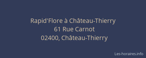 Rapid'Flore à Château-Thierry