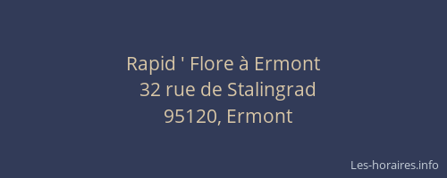 Rapid ' Flore à Ermont