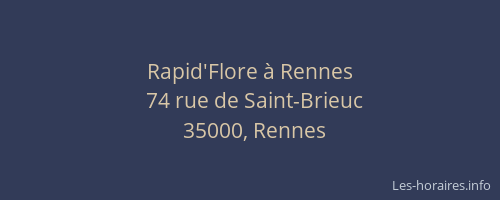 Rapid'Flore à Rennes