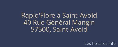 Rapid'Flore à Saint-Avold