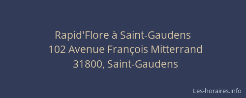 Rapid'Flore à Saint-Gaudens