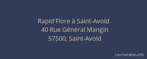 Rapid'Flore à Saint-Avold
