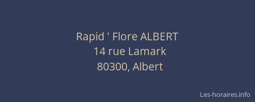 Rapid ' Flore ALBERT
