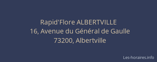 Rapid'Flore ALBERTVILLE