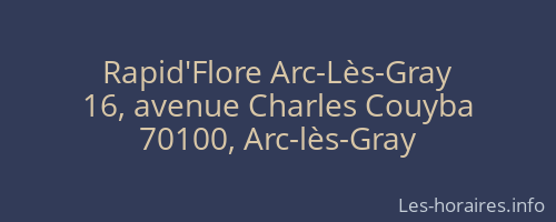 Rapid'Flore Arc-Lès-Gray