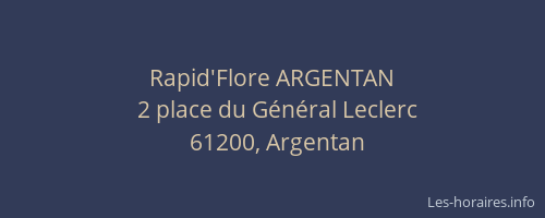 Rapid'Flore ARGENTAN