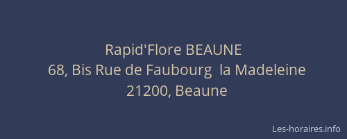 Rapid'Flore BEAUNE