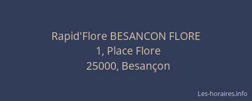 Rapid'Flore BESANCON FLORE