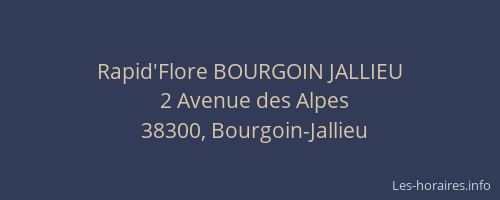 Rapid'Flore BOURGOIN JALLIEU