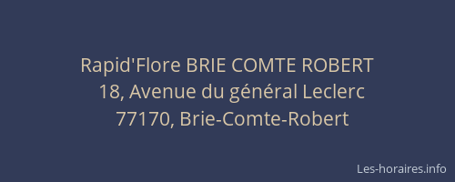 Rapid'Flore BRIE COMTE ROBERT