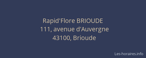 Rapid'Flore BRIOUDE