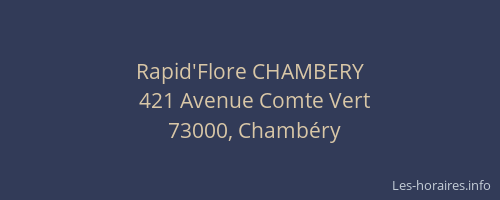 Rapid'Flore CHAMBERY