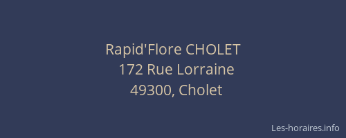 Rapid'Flore CHOLET