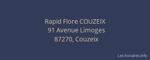 Rapid Flore COUZEIX