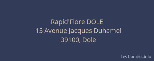 Rapid'Flore DOLE