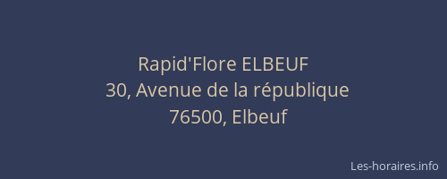 Rapid'Flore ELBEUF