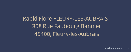 Rapid'Flore FLEURY-LES-AUBRAIS
