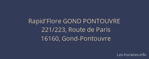 Rapid'Flore GOND PONTOUVRE