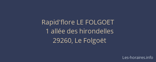 Rapid'flore LE FOLGOET