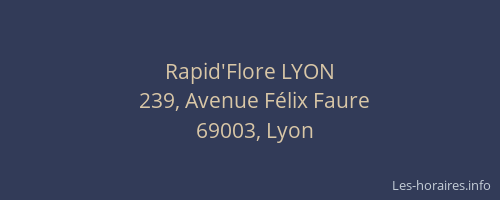 Rapid'Flore LYON