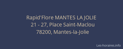 Rapid'Flore MANTES LA JOLIE