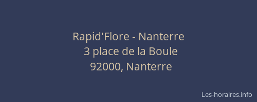 Rapid'Flore - Nanterre