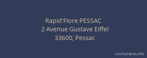 Rapid'Flore PESSAC