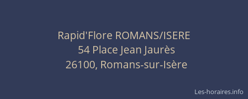 Rapid'Flore ROMANS/ISERE