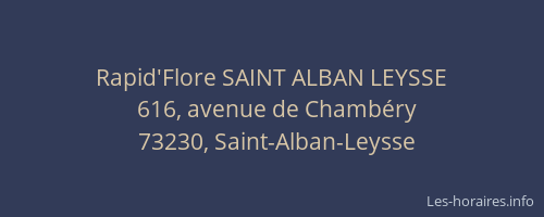 Rapid'Flore SAINT ALBAN LEYSSE
