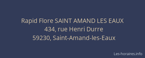 Rapid Flore SAINT AMAND LES EAUX