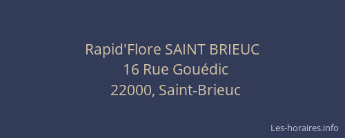 Rapid'Flore SAINT BRIEUC