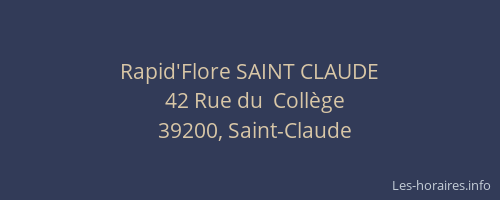 Rapid'Flore SAINT CLAUDE