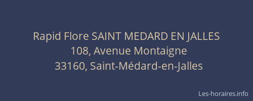 Rapid Flore SAINT MEDARD EN JALLES