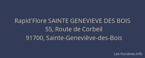 Rapid'Flore SAINTE GENEVIEVE DES BOIS