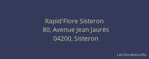 Rapid'Flore Sisteron