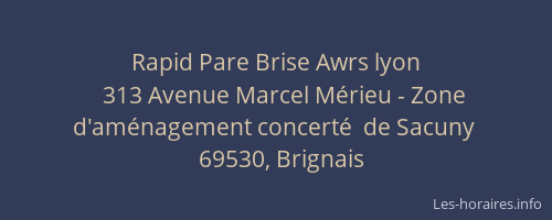 Rapid Pare Brise Awrs lyon